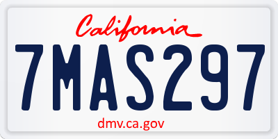 CA license plate 7MAS297