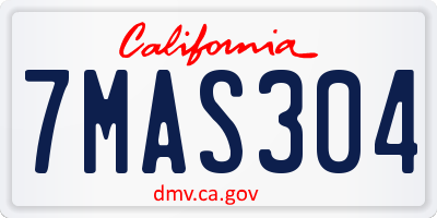 CA license plate 7MAS304