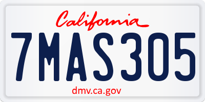 CA license plate 7MAS305