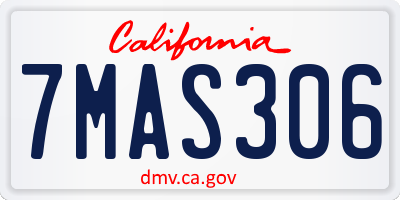 CA license plate 7MAS306