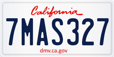 CA license plate 7MAS327