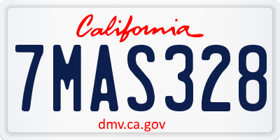 CA license plate 7MAS328