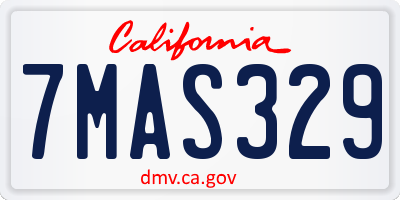 CA license plate 7MAS329