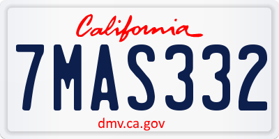 CA license plate 7MAS332