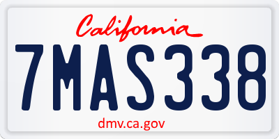 CA license plate 7MAS338