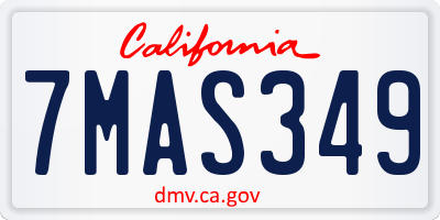 CA license plate 7MAS349