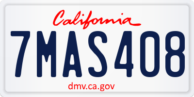 CA license plate 7MAS408