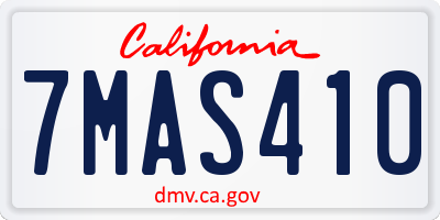 CA license plate 7MAS410