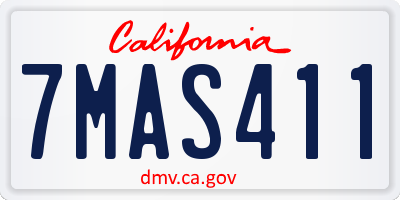 CA license plate 7MAS411