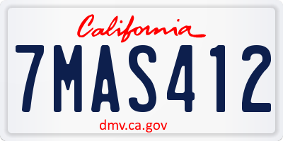 CA license plate 7MAS412