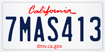 CA license plate 7MAS413