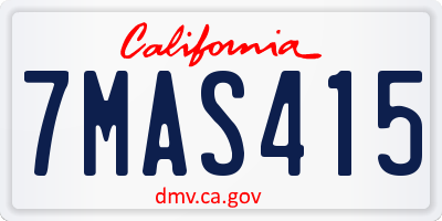 CA license plate 7MAS415