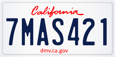 CA license plate 7MAS421