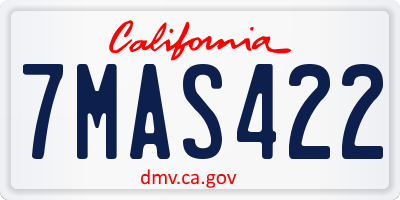 CA license plate 7MAS422