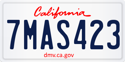 CA license plate 7MAS423