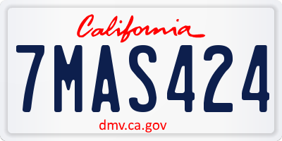 CA license plate 7MAS424