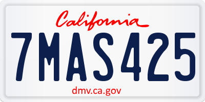 CA license plate 7MAS425