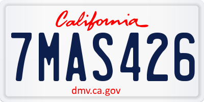 CA license plate 7MAS426