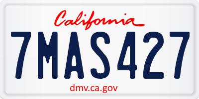 CA license plate 7MAS427