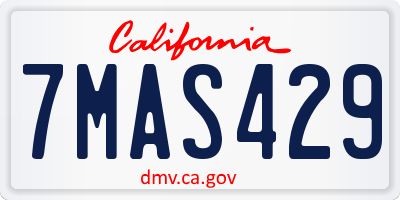 CA license plate 7MAS429