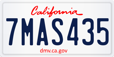 CA license plate 7MAS435