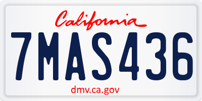 CA license plate 7MAS436