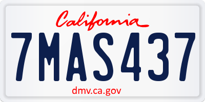 CA license plate 7MAS437