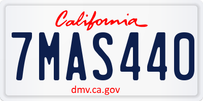 CA license plate 7MAS440