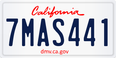 CA license plate 7MAS441