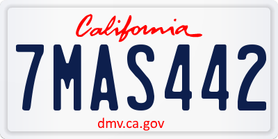 CA license plate 7MAS442