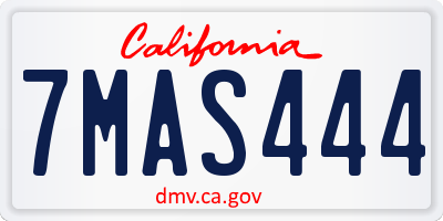 CA license plate 7MAS444