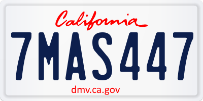 CA license plate 7MAS447