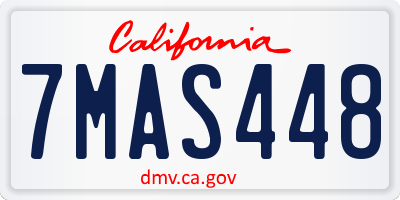 CA license plate 7MAS448