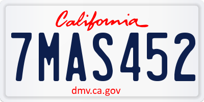 CA license plate 7MAS452