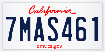 CA license plate 7MAS461