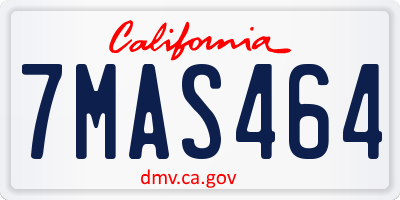 CA license plate 7MAS464