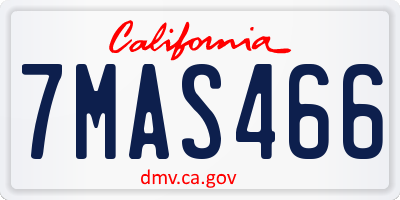 CA license plate 7MAS466