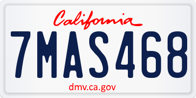 CA license plate 7MAS468