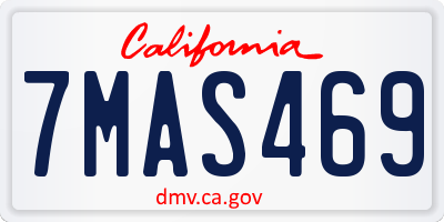 CA license plate 7MAS469