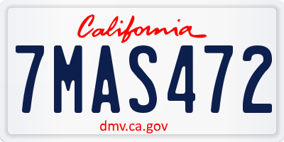 CA license plate 7MAS472