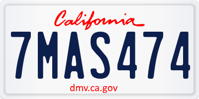 CA license plate 7MAS474