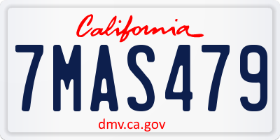 CA license plate 7MAS479