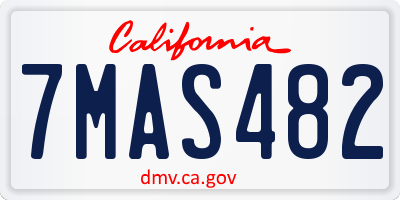 CA license plate 7MAS482