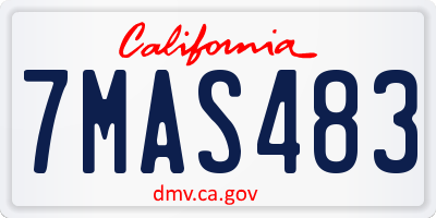 CA license plate 7MAS483