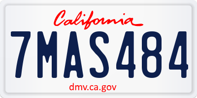 CA license plate 7MAS484