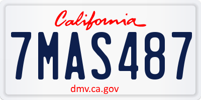 CA license plate 7MAS487