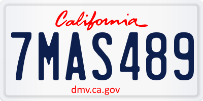 CA license plate 7MAS489