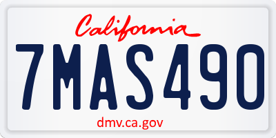 CA license plate 7MAS490