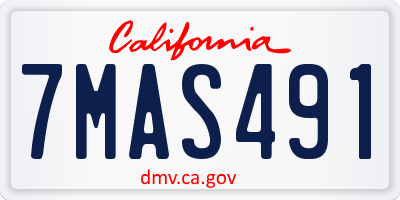 CA license plate 7MAS491