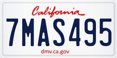 CA license plate 7MAS495